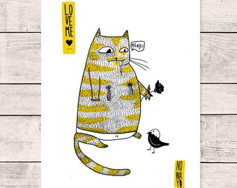 Poster A3// No Way! // Plakate // Katze