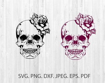 Download Skull Svg Bundle Skull Silhouette Shirt Design Tattoo Clipart | Etsy