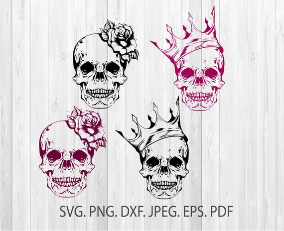 Download Skull Svg Bundle Skull Silhouette Shirt Design Tattoo Clipart Etsy