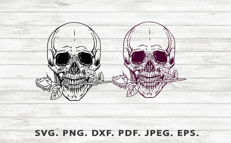 Download Skull Svg Rose Svg Tattoo Clipart Skull Clipart Spooky | Etsy