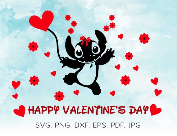 Happy Valentine's Day Svg Lilo And Stitch Svg Disney Svg ...