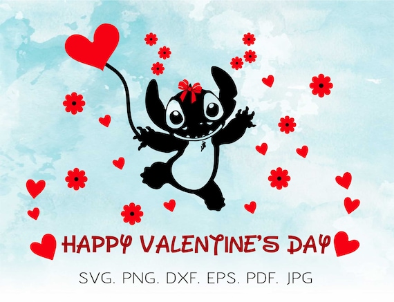 Happy Valentine's Day Svg Lilo And Stitch Svg Disney Svg ...