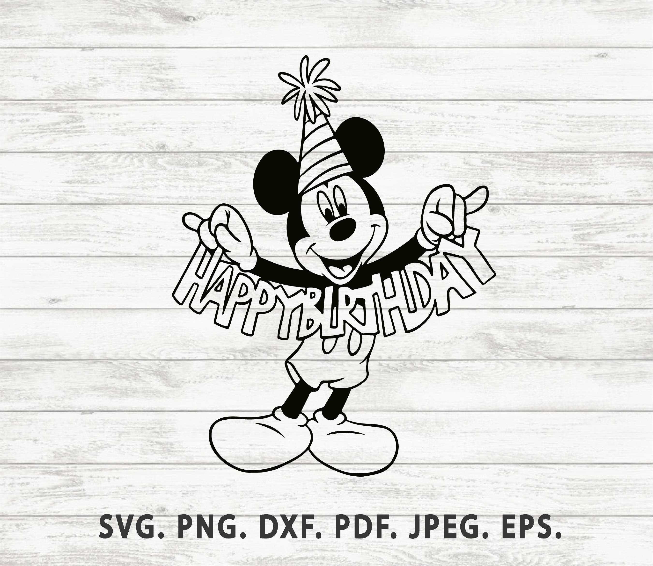Mickey Mouse Svg Disney Svg Happy Birthday Svg Birthday Boy | Etsy