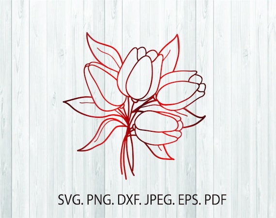 Download Tulip Svg Flower Svg Tulip Silhouette Tulip Clipart Tulip Etsy