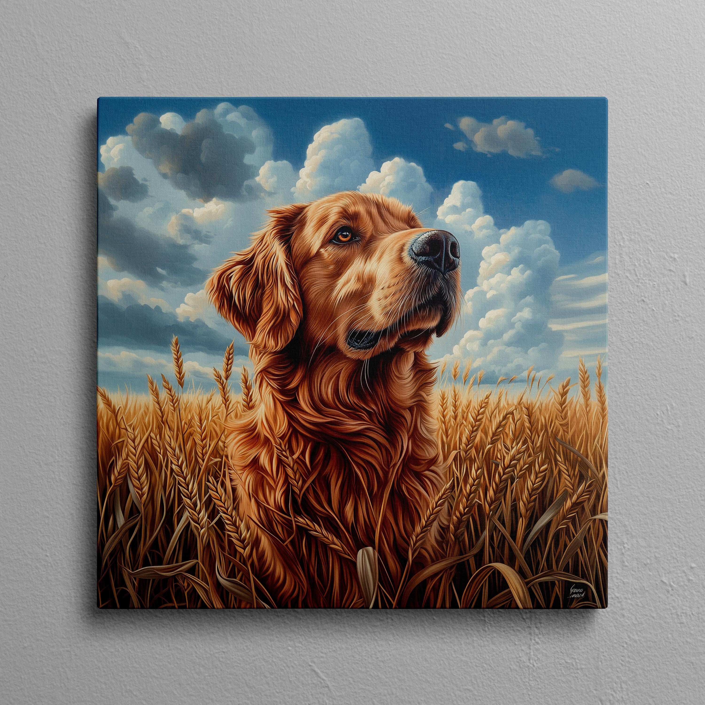 Golden Retriever Canvas Print: Rustic Farmhouse Dog Wall Art - Etsy