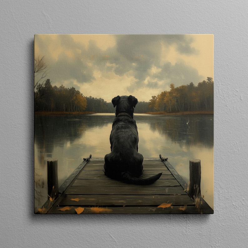 Black Lab Lake Art