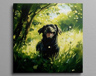 Black Lab Art Mid Century Modern Decor, Z Chair Dog Wall Art Print