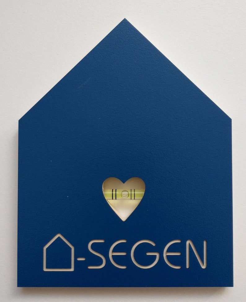 Haussegen Wasserwaage Geschenk Wandschmuck Schild Blau