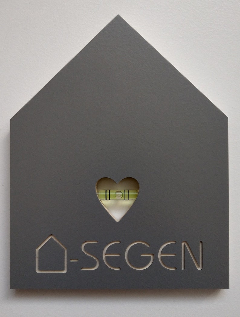 Haussegen Wasserwaage Geschenk Wandschmuck Schild Grau