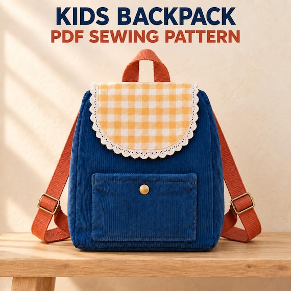 Kids Backpack Sewing Pattern PDF | Toddler Preschool Rucksack | Beginner Photo Tutorial | A4 & US Letter | Kindergarten School Bag Girl Boy