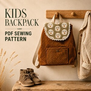 Kids Backpack Sewing Pattern PDF | Toddler Preschool Rucksack | Beginner Photo Tutorial | A4 & US Letter | Kindergarten School Bag Girl Boy