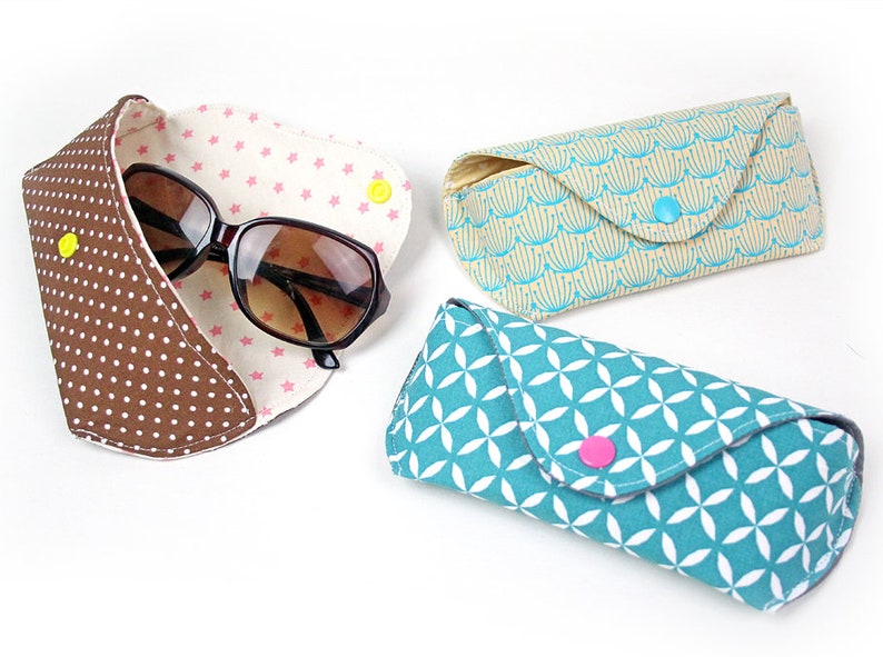 eyeglass sunglasses case sewing pattern, easy beginner for glasses sunnies bag PDF for sewing beginners fabric purse sew diy tutorial image 5