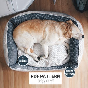 dog bed sewing pattern washable (with zipper)