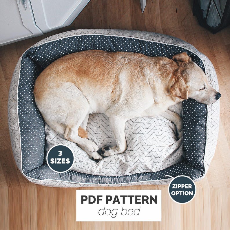 dog bed sewing pattern washable (with zipper)