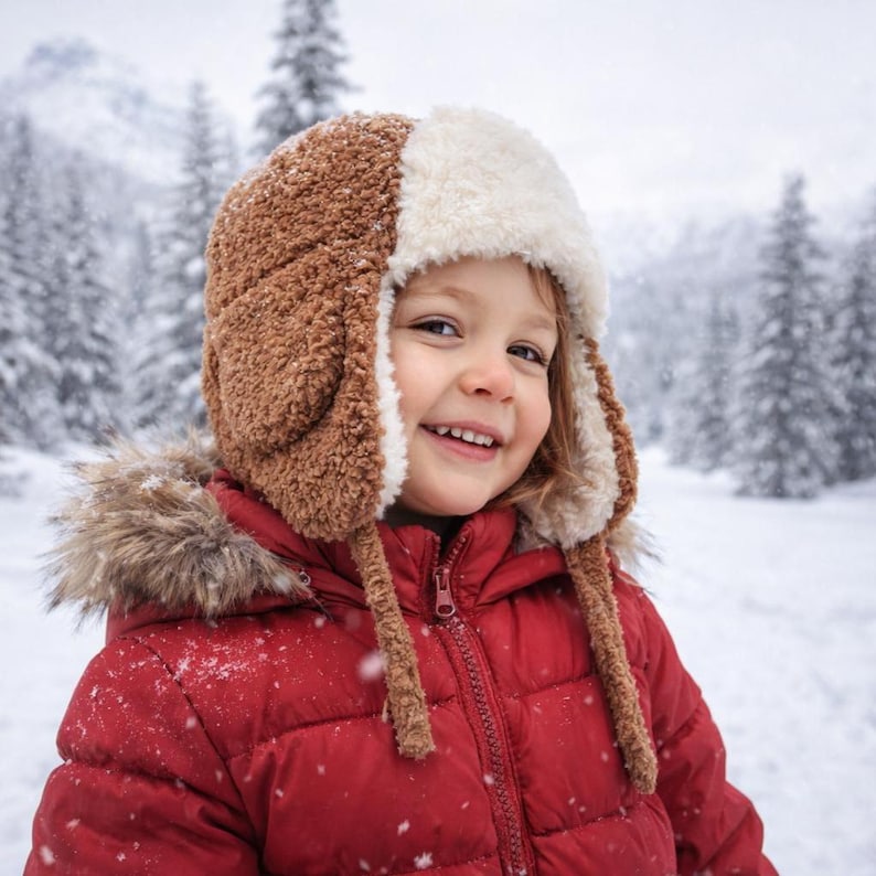 Children Child Aviator Hat Sewing Pattern PDF | Adult Trapper Earflap Hat Tutorial