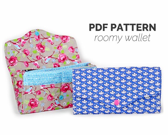 Wallet Sewing Pattern sew coin purse bag digital PDF DIY with zipper tutorial with lots of pictures