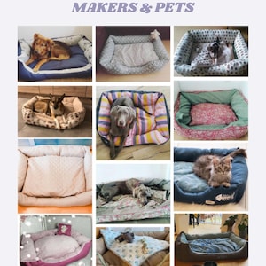 Dog Bed Sewing Pattern PDF | S–XL | Washable Pet Cushion Tutorial | Cat Bed | Kennel Mattress Sewing DIY | Printable Pet Pillow image 6