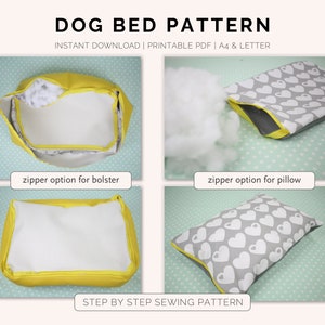 Dog Bed Sewing Pattern PDF | S–XL | Washable Pet Cushion Tutorial | Cat Bed | Kennel Mattress Sewing DIY | Printable Pet Pillow image 7