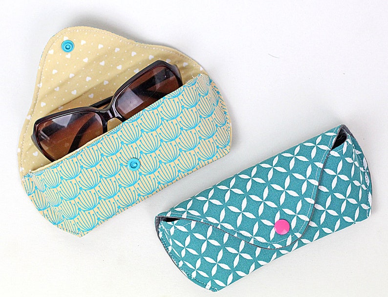 eyeglass sunglasses case sewing pattern, easy beginner for glasses sunnies bag PDF for sewing beginners fabric purse sew diy tutorial image 3