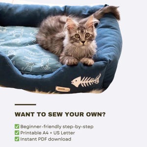 Dog Bed Sewing Pattern PDF | S–XL | Washable Pet Cushion Tutorial | Cat Bed | Kennel Mattress Sewing DIY | Printable Pet Pillow image 13