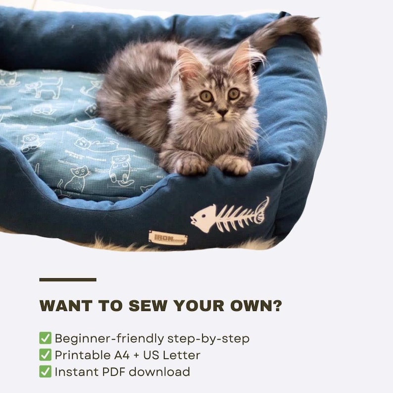 Dog Bed Sewing Pattern PDF | S–XL | Washable Pet Cushion Tutorial | Cat Bed | Kennel Mattress Sewing DIY | Printable Pet Pillow image 13