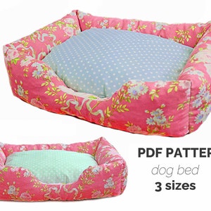 dog bed sewing pattern | small to large | optional with zipper, huge dog sofa, sew fabric pet sofa sewing digital tutorial PDF