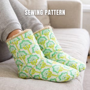 Slipper Boots Sewing Pattern PDF, Adult Booties EU 36-43, Cozy House Slippers, Step-by-Step Photo Tutorial (85 pictures), A4 US Letter