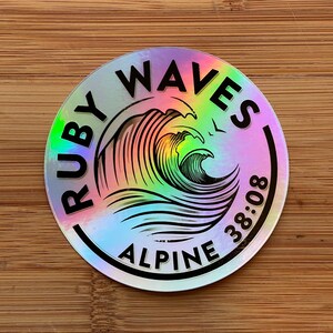 Alpine Ruby Waves 3&quot; Holographic Sticker