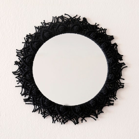Mirror Round Macrame Rope Vintage Macrame Rope Round Mirror
