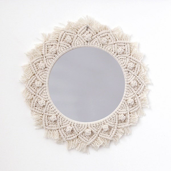 Macrame Mirror, Bohemian Round Mirror, Macrame Mirror Sisal, Macrome Round Mirror, Macrome Mirror Round Vintage