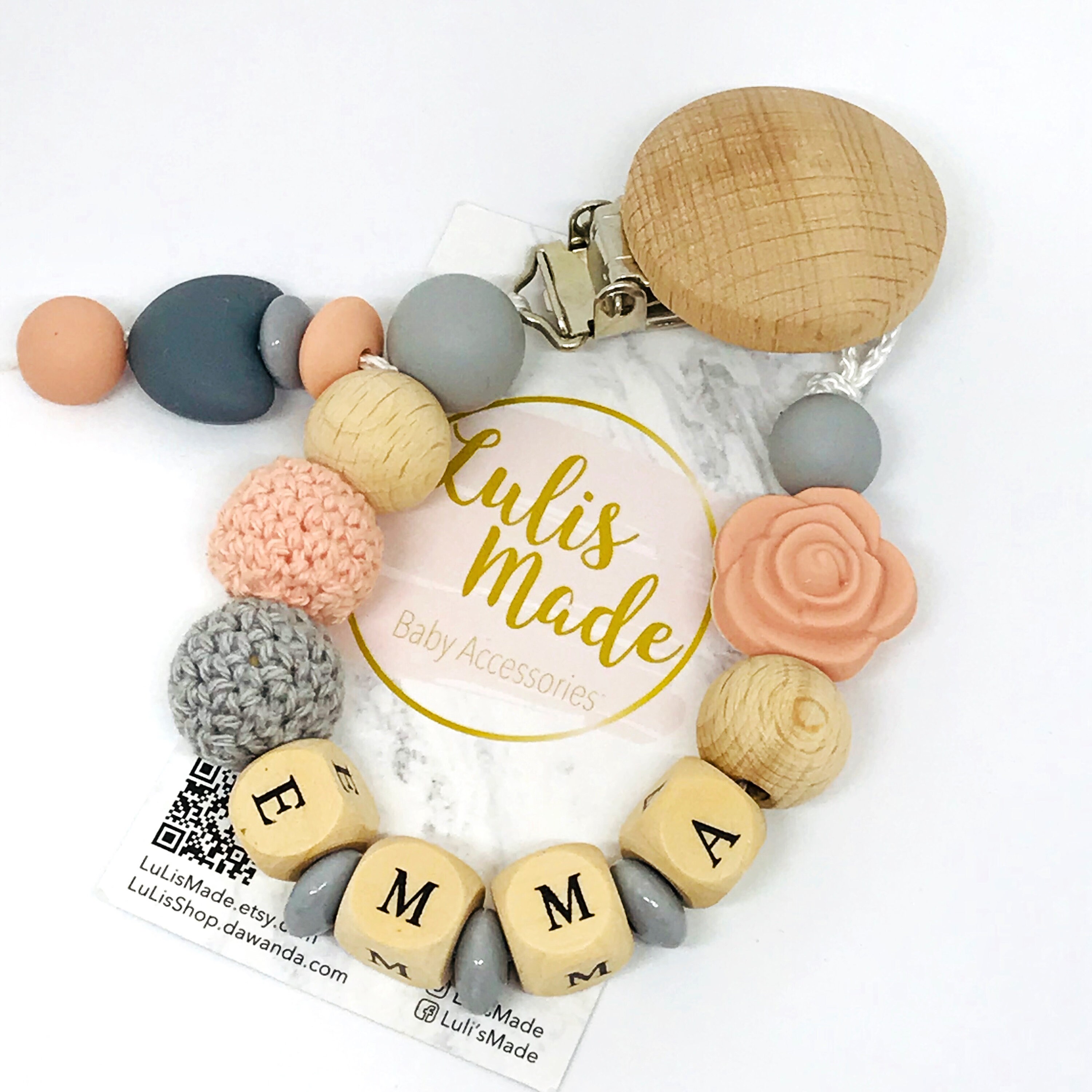 Schnullerkette Schnullerkette Mit Namen Baby Geschenk Etsy