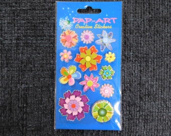 1 Bogen PAPP-ART Sticker in 3D-Optik "Blumen"