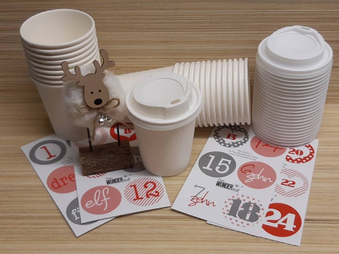 Advent Calendar to Design and Fill From 24 Paper Cups With Lids and ...