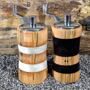 Juego de molinillo de sal y pimienta de mesa: Molinillo de hierbas de cerámica Ambrosia Maple B