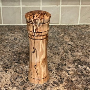 Stabilized Spalted Maple Pepper Mill - Salt, Pepper, or Herb Grinder - Ceramic Kitchen Tool