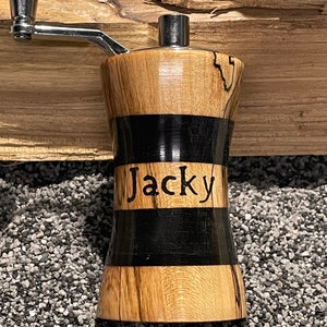 Personalized Spalted Maple and Resin Table Top Pepper Mill / Salt Mill - Salt, Pepper, or Herb Grinder - Ceramic Kitchen Tool