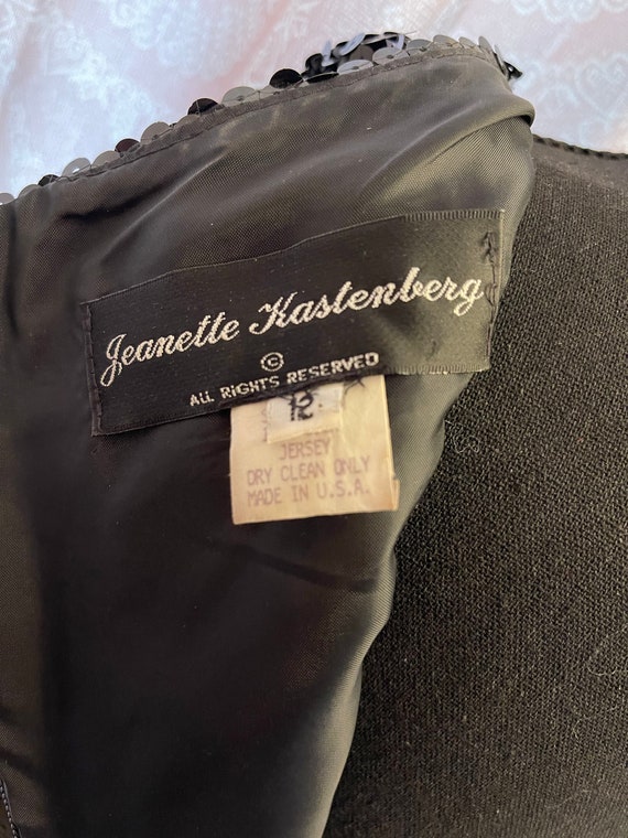 Vintage Jeanette Kastenberg Black Sequin Dress - image 3