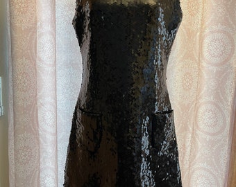 Vintage Jeanette Kastenberg Black Sequin Dress