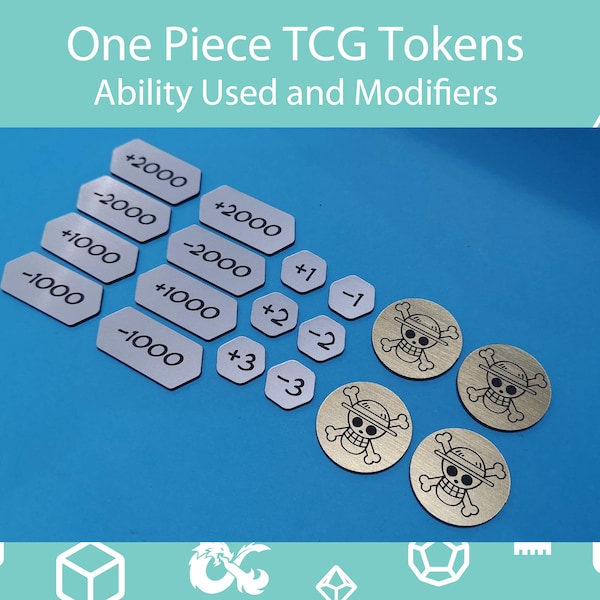 One Piece TCG Tokens - Modifiers and Ability Used Counters - Gold and Silver tokens for use with One Piece Card Game