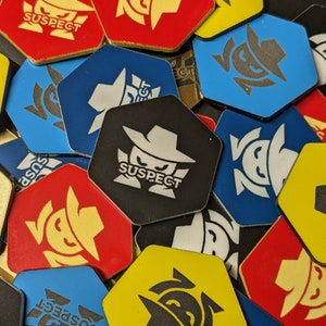 Suspect Keyword - MtG Ability Markers, MtG Keyword Counters. 25mm Hexagon Markers, Multiple Colour Combinations