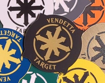 Custom Chaos Vendetta Token for use with WH40K 10th Edition