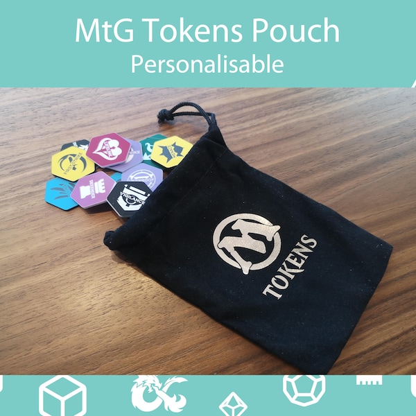 Magic the Gathering Keyword Token Bag. MtG Ability Counter Pouch.