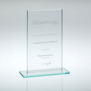 Jade Glas schmale Plakette (4 mm dick) - Personalisierbare Gravur