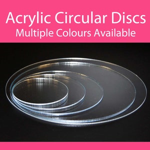 Acrylic Circular Discs/Blanks. 10mm-200mm diameter - Packs of 10 - 3mm Thick Laser Cut - Ideal for Craft, Resin Work, Modelling & Miniatures