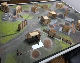 WH40K GW 11th Edition MDF Terrain, Clear Acrylic/MDF Footprints for Competitive Play