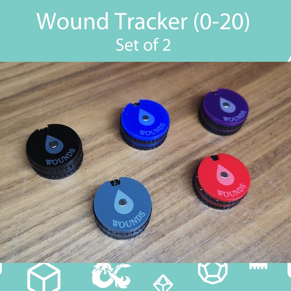 Wound Counter Dials (0-20) Lot de 2 - Warhammer 40K, Magic the Gathering et Donjons et Dragons