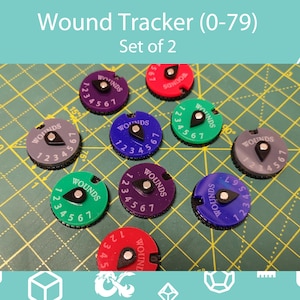 Wound Counter Dials (0-79) Set of 2 - WH40K, MtG and DnD