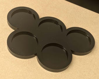 Movement Trays - 25mm and 32mm diameter. Acrylic Movement Tray - Multiple configurations