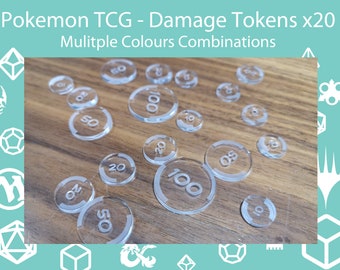 Pokemon TCG Compatible Damage (x20) Acrylic Token Set