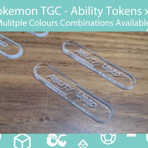 Pokémon TCG Kompatibel Förmåga Använd (x4) Akrylpolett Set